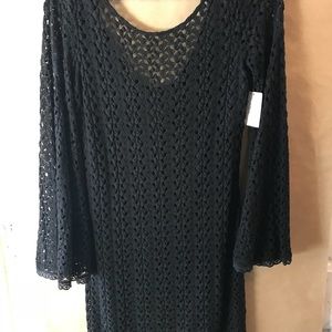 Free People black crochet dress. NWT size L